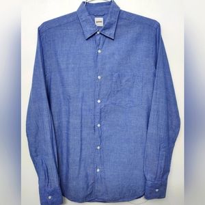 Aspesi button down casual shirt cotton blue slim fit size S